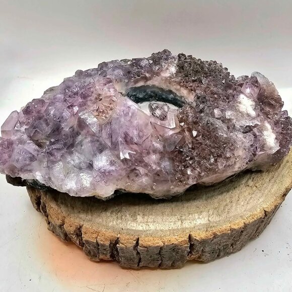 Nature 6" Amethyst Cluster Tea Candle Holder - Picture 6 of 10